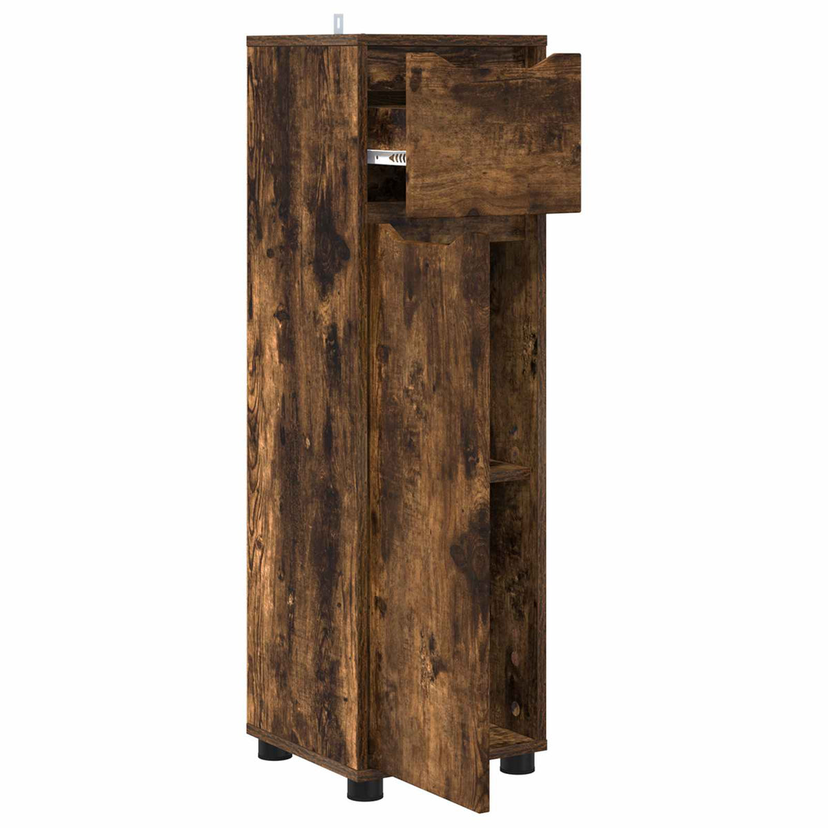 vidaXL Bathroom Cabinet Smoked Oak 30.5 x 30 x 101 cm Engineered Wood