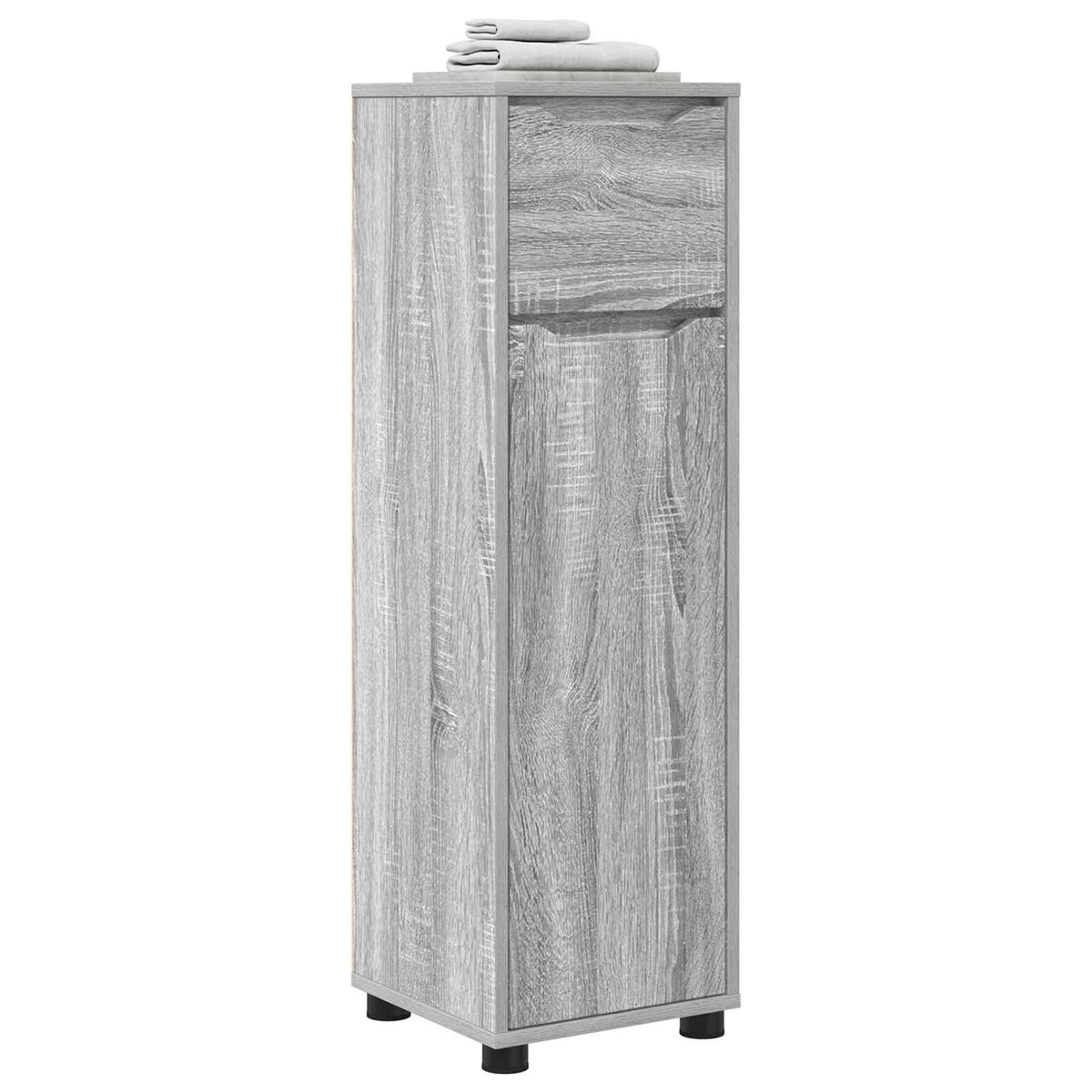 vidaXL Bathroom Cabinet Grey Sonoma 30.5 x 30 x 101 cm Engineered Wood