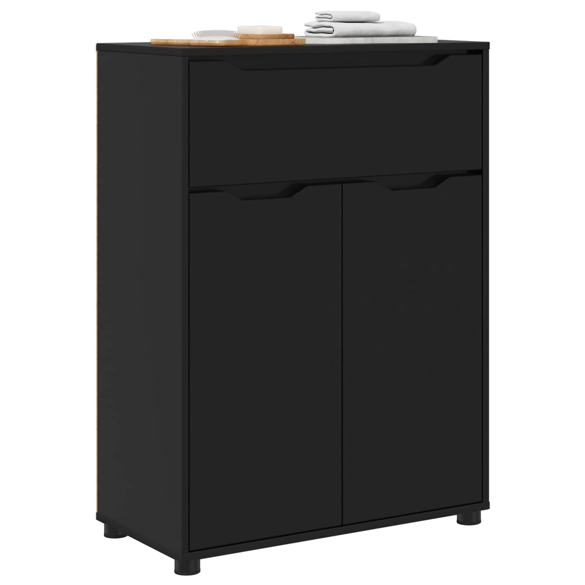 vidaXL Bathroom Cabinet Black 72.5 x 36.5 x 100 cm Engineered Wood