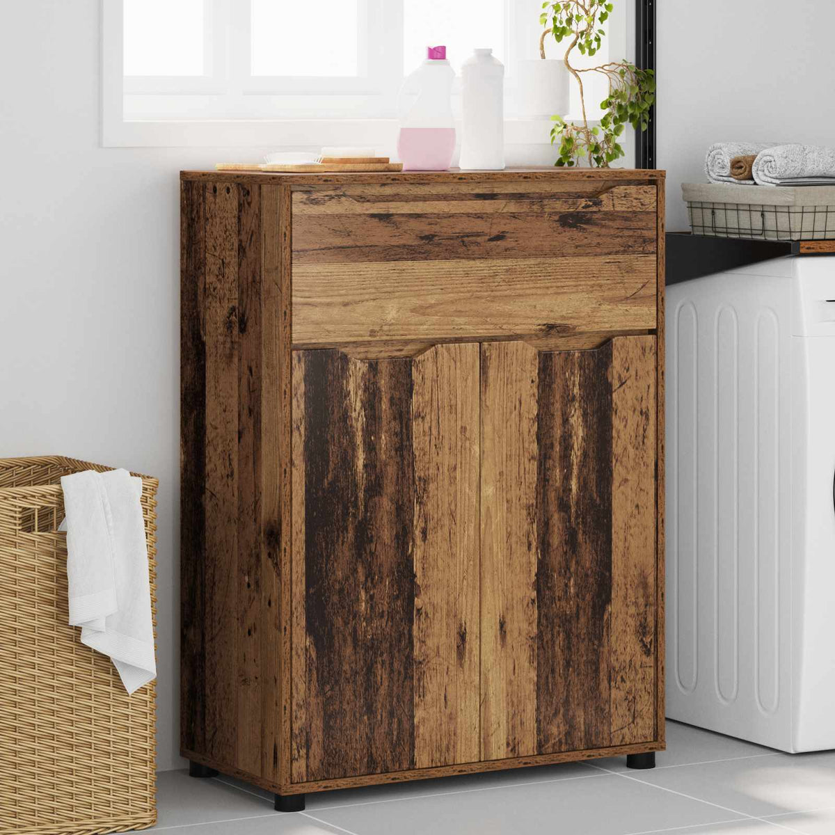 vidaXL Bathroom Cabinet Old Wood 72.5 x 36.5 x 100 cm Engineered Wood
