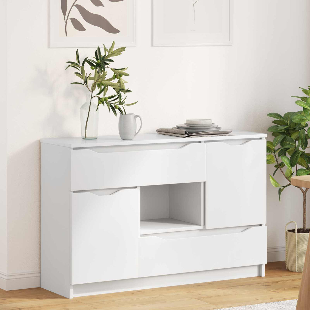 vidaXL Sideboard White 100 x 30 x 65.6 Engineered Wood