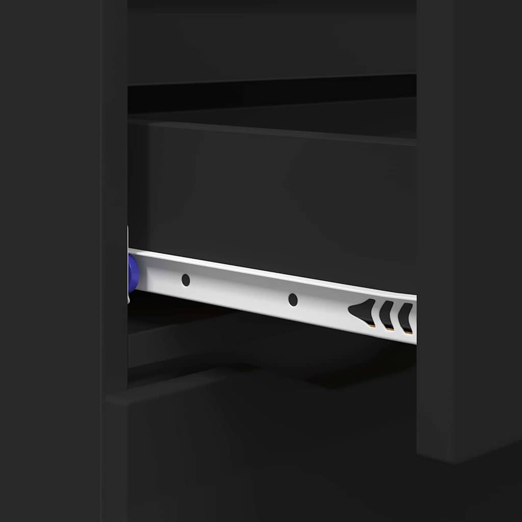 vidaXL Sideboard with Drawer Black 100 x 30 x 65.6 Engineered Wood