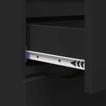 vidaXL Sideboard with Drawer Black 100 x 30 x 65.6 Engineered Wood
