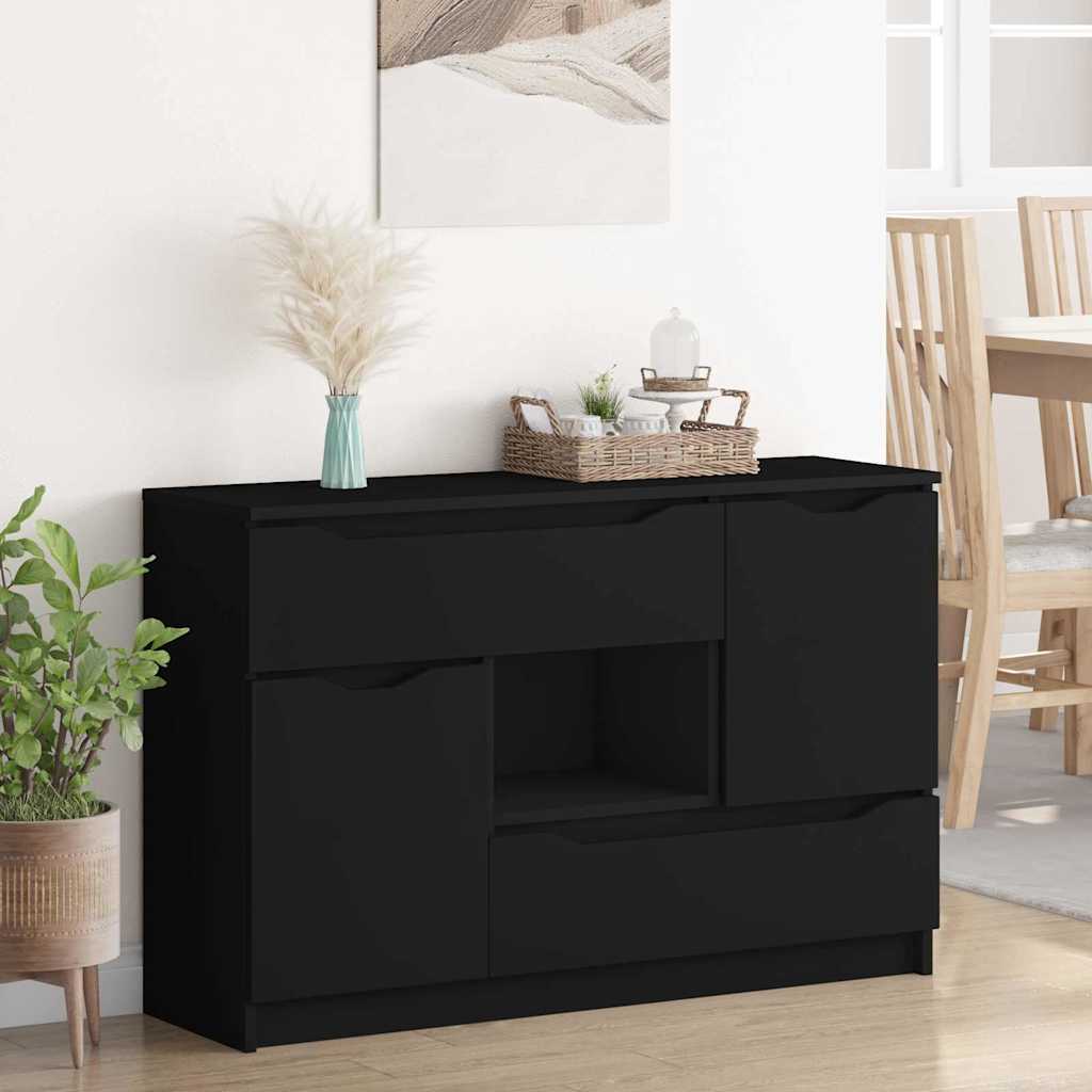 vidaXL Sideboard with Drawer Black 100 x 30 x 65.6 Engineered Wood