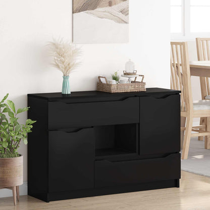 vidaXL Sideboard with Drawer Black 100 x 30 x 65.6 Engineered Wood