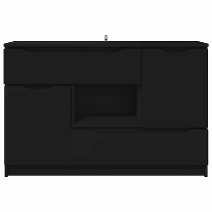 vidaXL Sideboard with Drawer Black 100 x 30 x 65.6 Engineered Wood