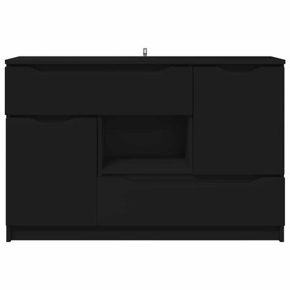 vidaXL Sideboard with Drawer Black 100 x 30 x 65.6 Engineered Wood