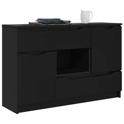 vidaXL Sideboard with Drawer Black 100 x 30 x 65.6 Engineered Wood