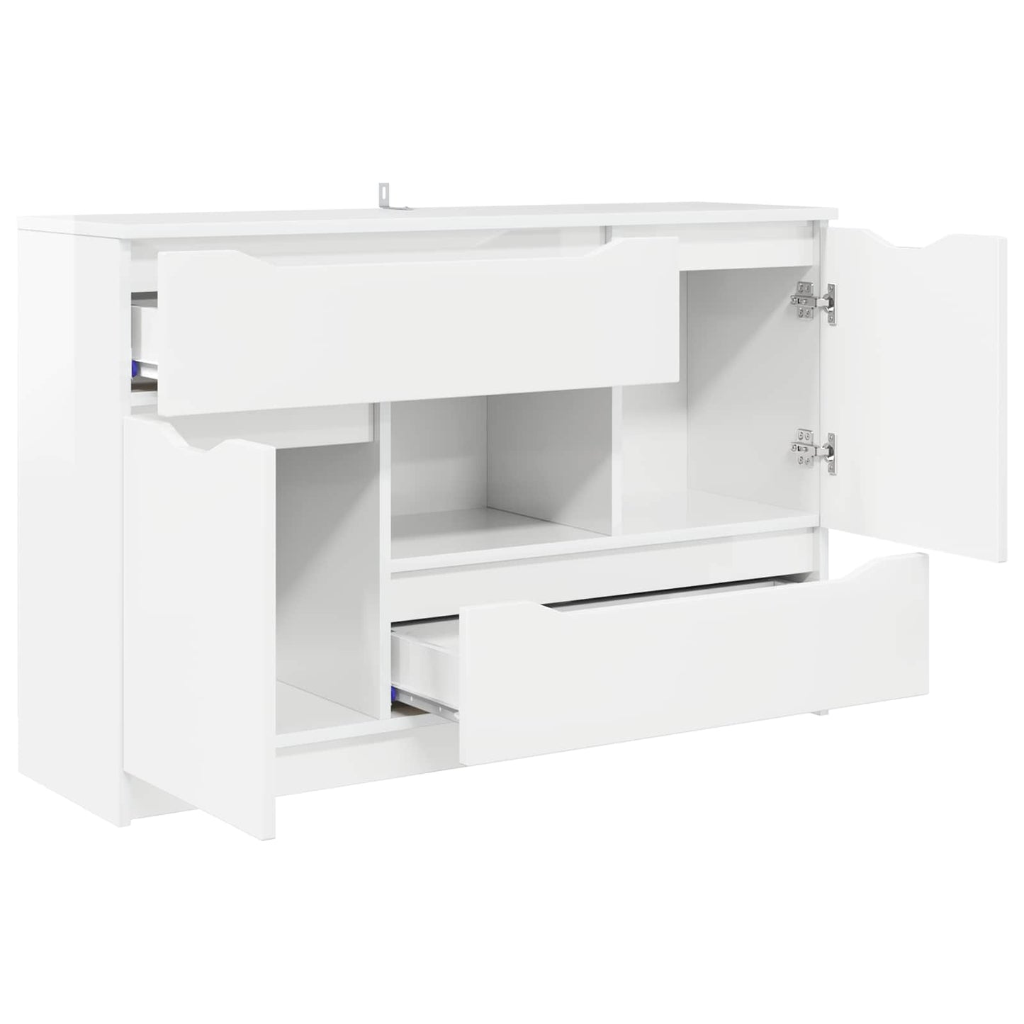 vidaXL Sideboard High Gloss White 100 x 30 x 65.6 Engineered Wood