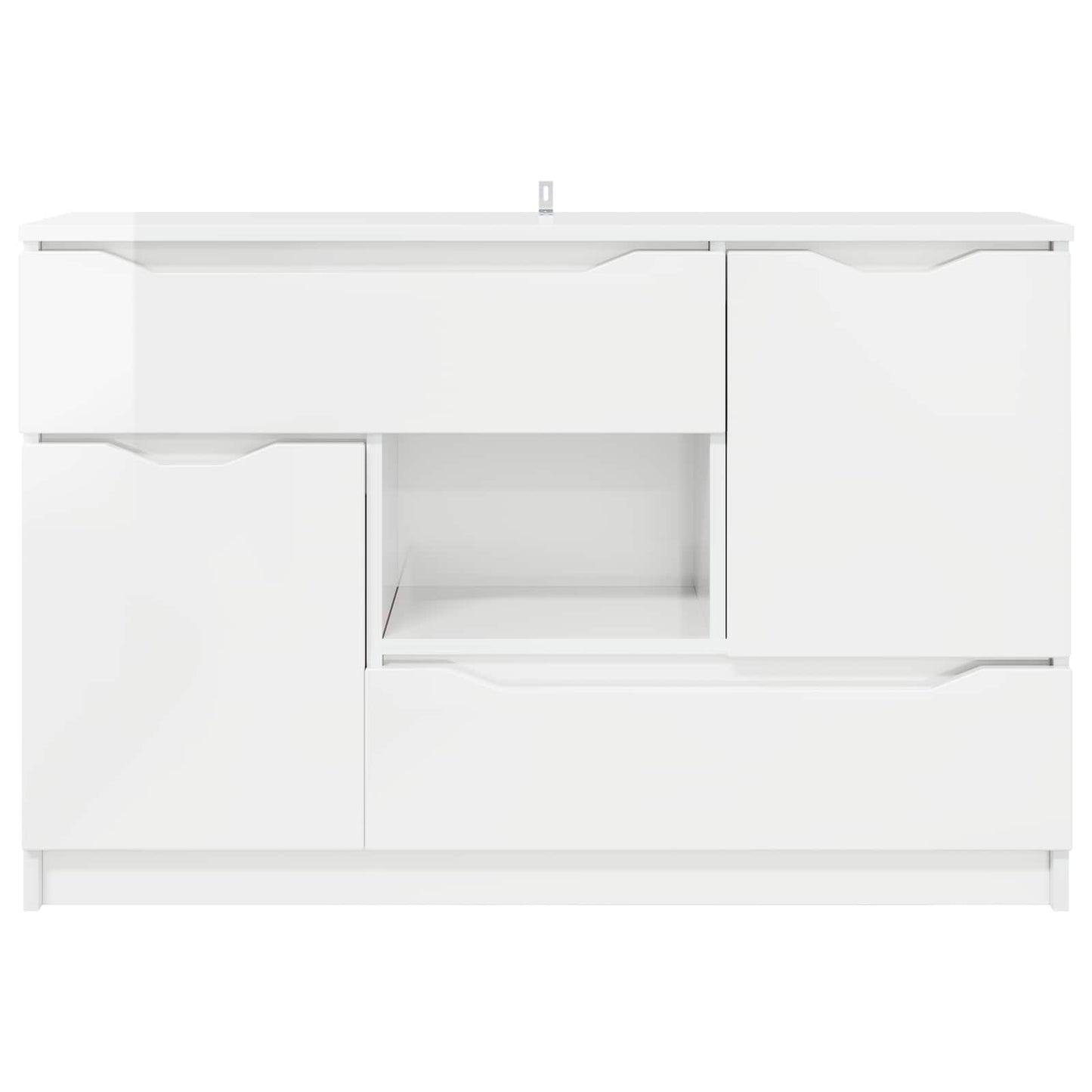 vidaXL Sideboard High Gloss White 100 x 30 x 65.6 Engineered Wood