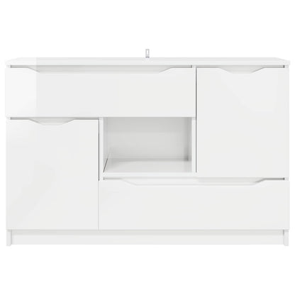 vidaXL Sideboard High Gloss White 100 x 30 x 65.6 Engineered Wood
