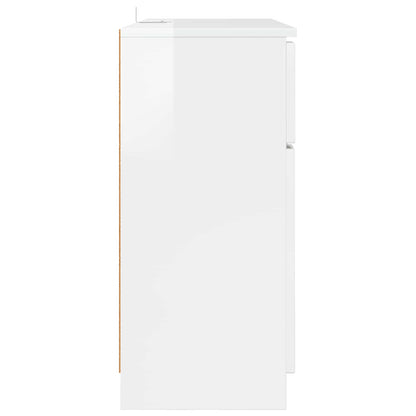 vidaXL Sideboard High Gloss White 100 x 30 x 65.6 Engineered Wood