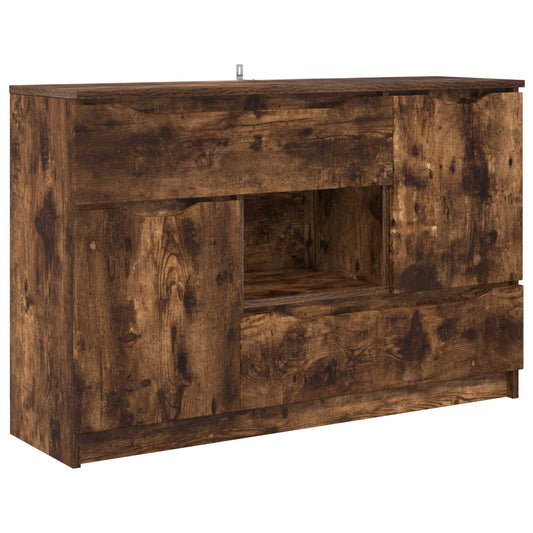 vidaXL Sideboard Smoked Oak 100 x 30 x 65.6 Engineered Wood