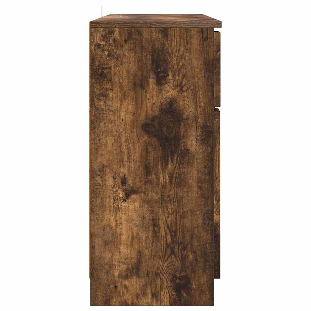vidaXL Sideboard Smoked Oak 100 x 30 x 65.6 Engineered Wood
