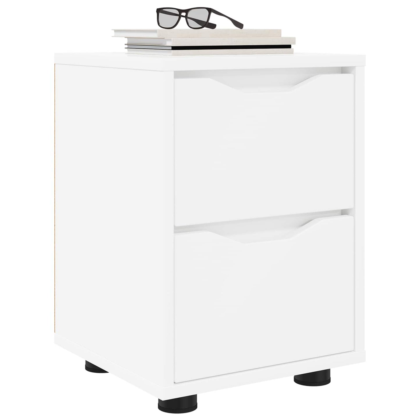 vidaXL Bedside Table White 30.5 x 30 x 43 cm Engineered Wood