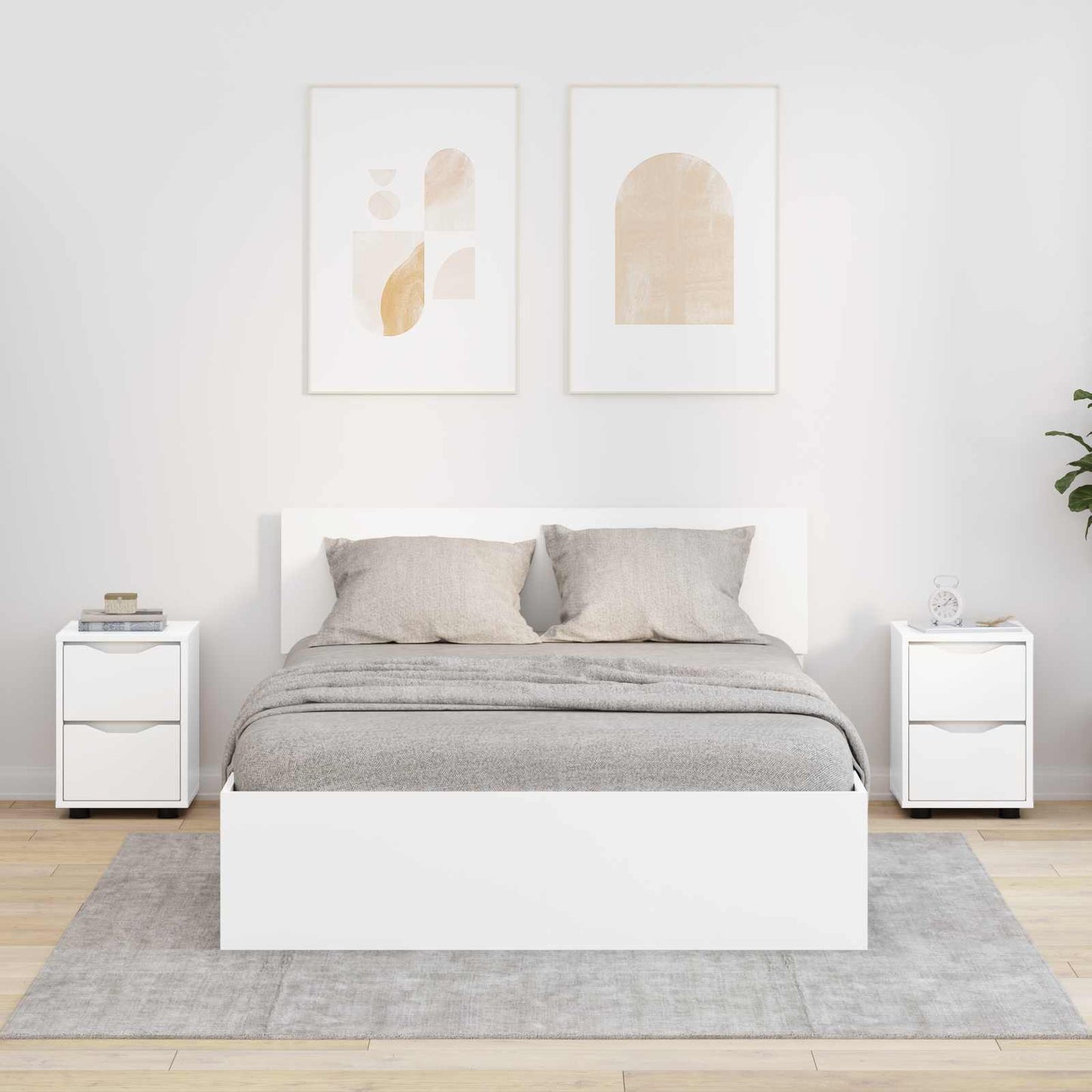 vidaXL Bedside Tables 2 pcs White 30.5 x 30 x 43 cm Engineered Wood