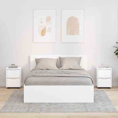 vidaXL Bedside Tables 2 pcs White 30.5 x 30 x 43 cm Engineered Wood