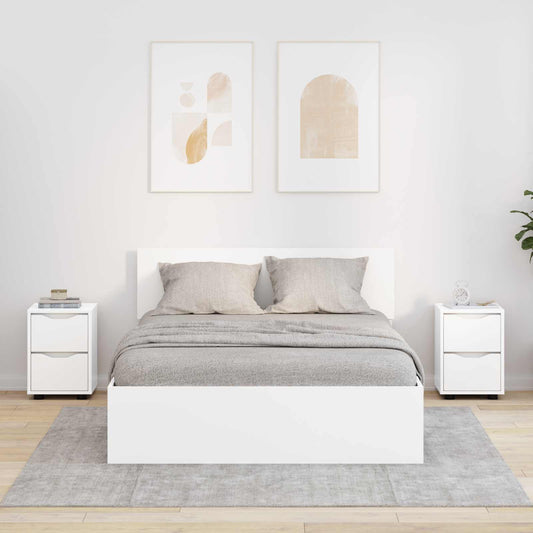 vidaXL Bedside Tables 2 pcs White 30.5 x 30 x 43 cm Engineered Wood