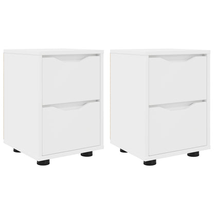 vidaXL Bedside Tables 2 pcs White 30.5 x 30 x 43 cm Engineered Wood