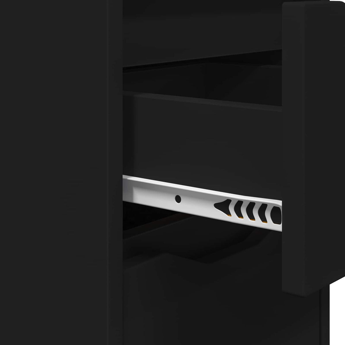 vidaXL Bedside Table Black 30.5 x 30 x 43 cm Engineered Wood