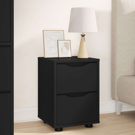 vidaXL Bedside Table Black 30.5 x 30 x 43 cm Engineered Wood