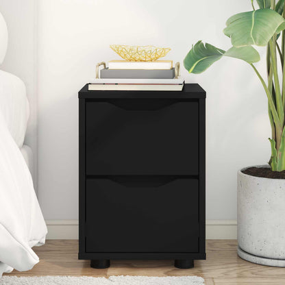 vidaXL Bedside Table Black 30.5 x 30 x 43 cm Engineered Wood