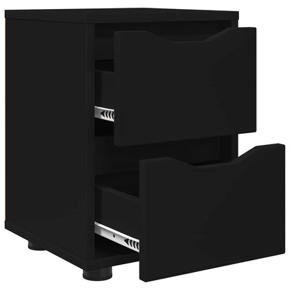 vidaXL Bedside Table Black 30.5 x 30 x 43 cm Engineered Wood