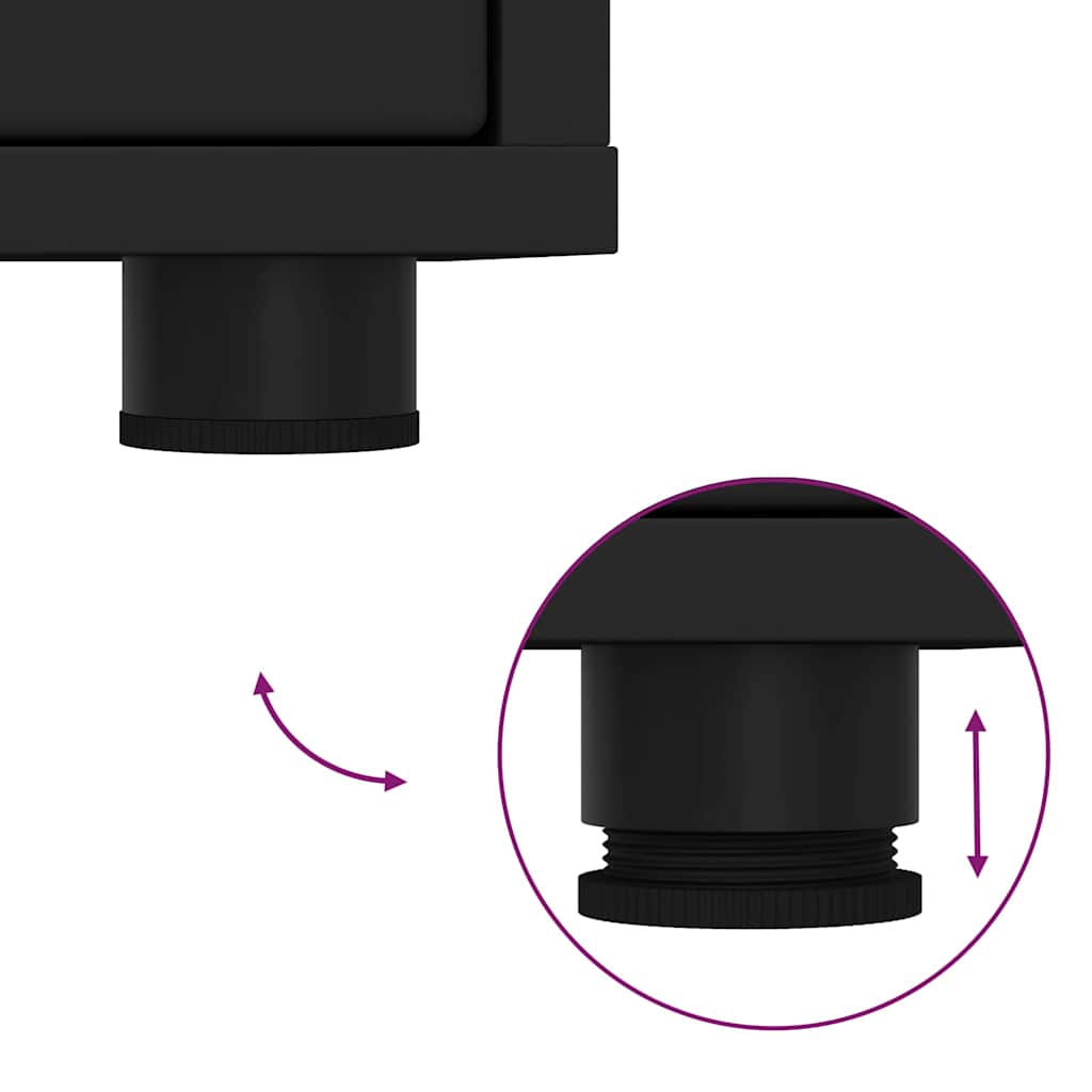 vidaXL Bedside Table Black 30.5 x 30 x 43 cm Engineered Wood