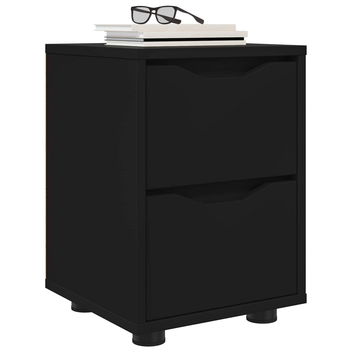 vidaXL Bedside Table Black 30.5 x 30 x 43 cm Engineered Wood