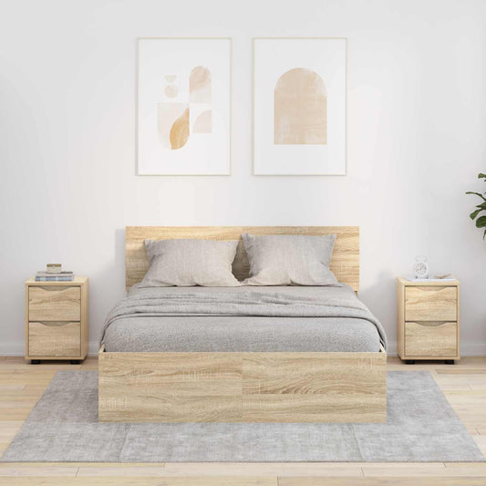 vidaXL Bedside Tables with Drawer 2 pcs Sonoma Oak 30.5 x 30 x 43 cm