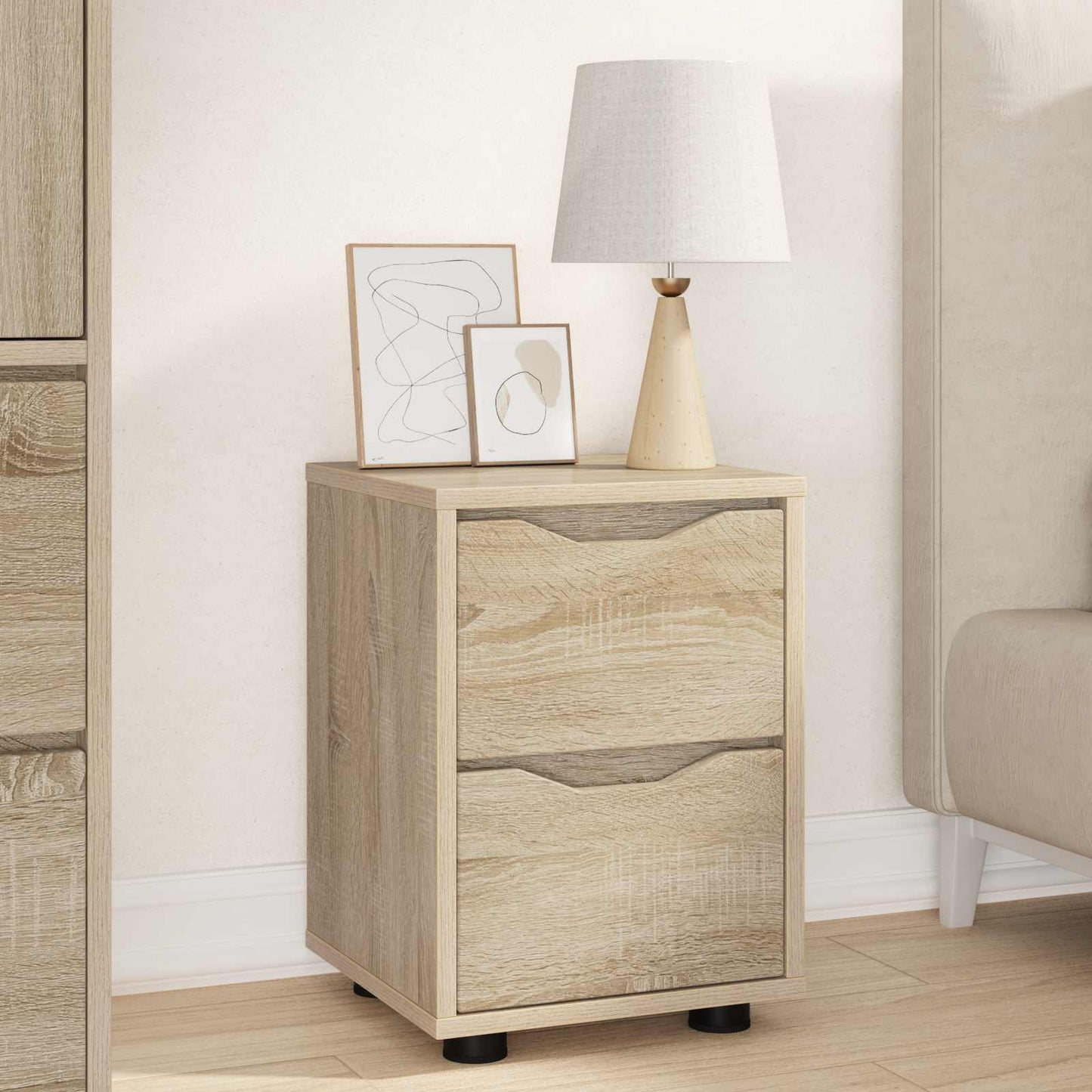 vidaXL Bedside Tables with Drawer 2 pcs Sonoma Oak 30.5 x 30 x 43 cm