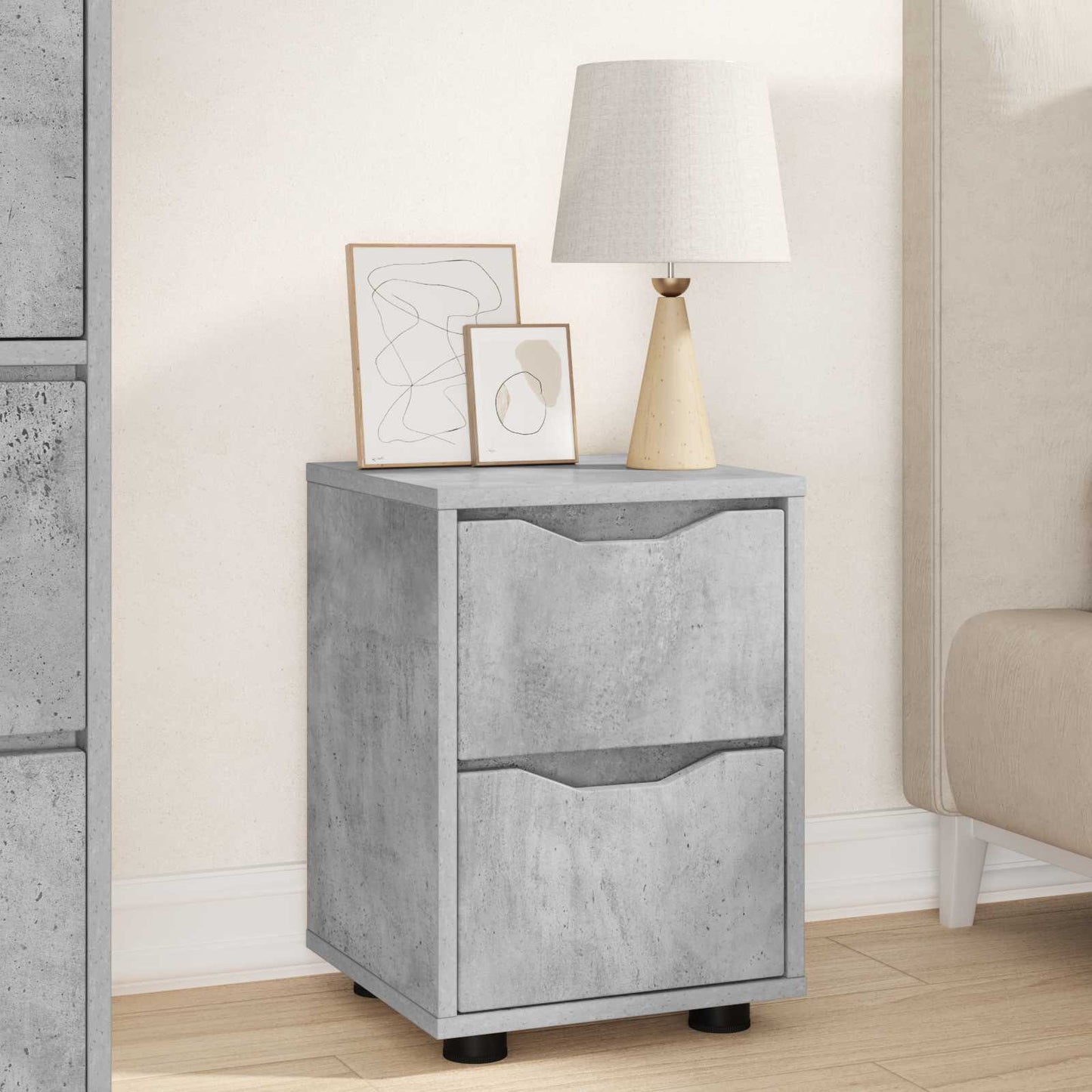 vidaXL Bedside Tables 2 pcs Concrete Grey 30.5 x 30 x 43 cm