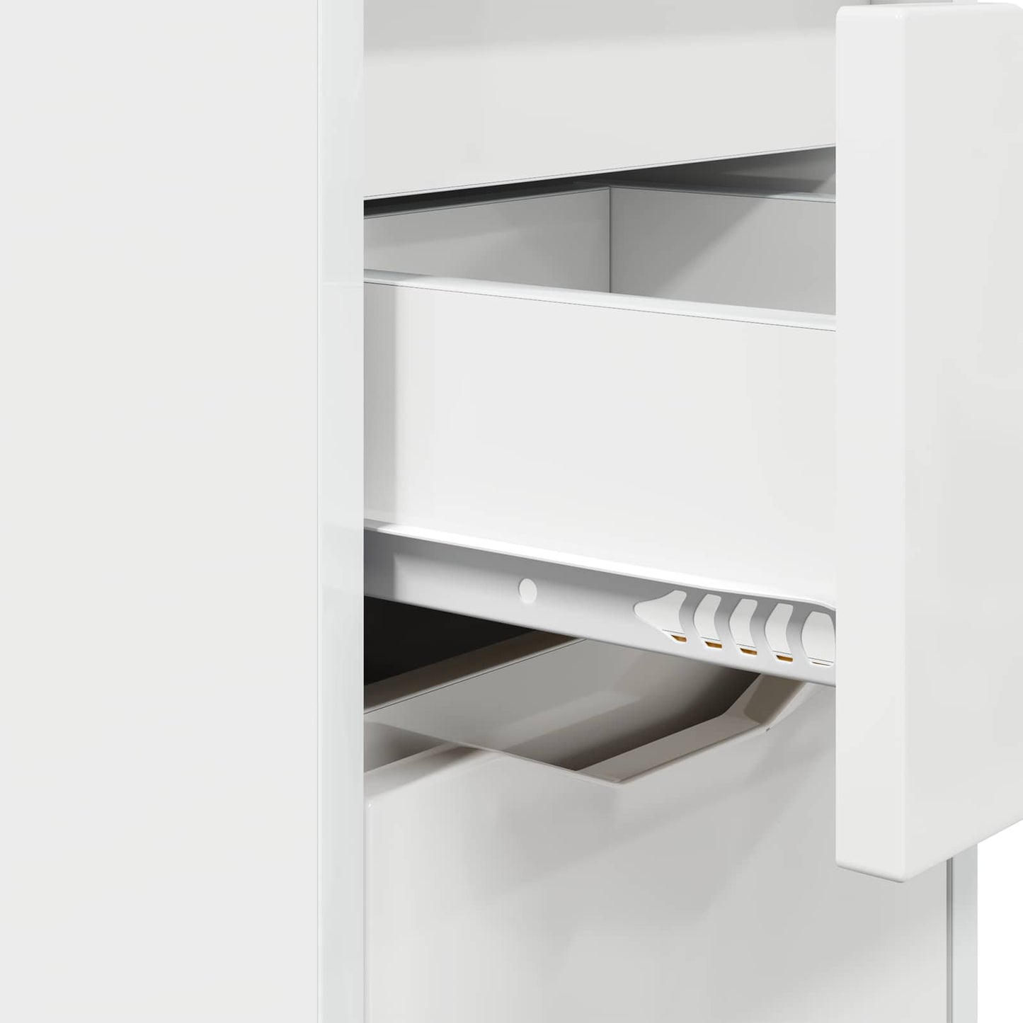 vidaXL Bedside Table with Drawer High Gloss White 30.5 x 30 x 43 cm