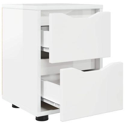 vidaXL Bedside Table High Gloss White 30.5 x 30 x 43 cm