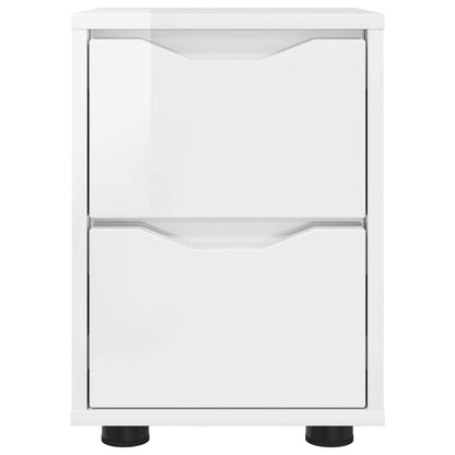 vidaXL Bedside Table High Gloss White 30.5 x 30 x 43 cm