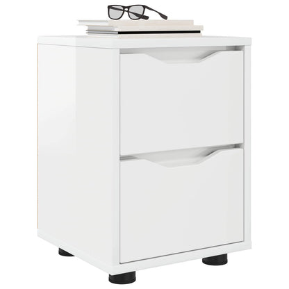 vidaXL Bedside Table with Drawer High Gloss White 30.5 x 30 x 43 cm