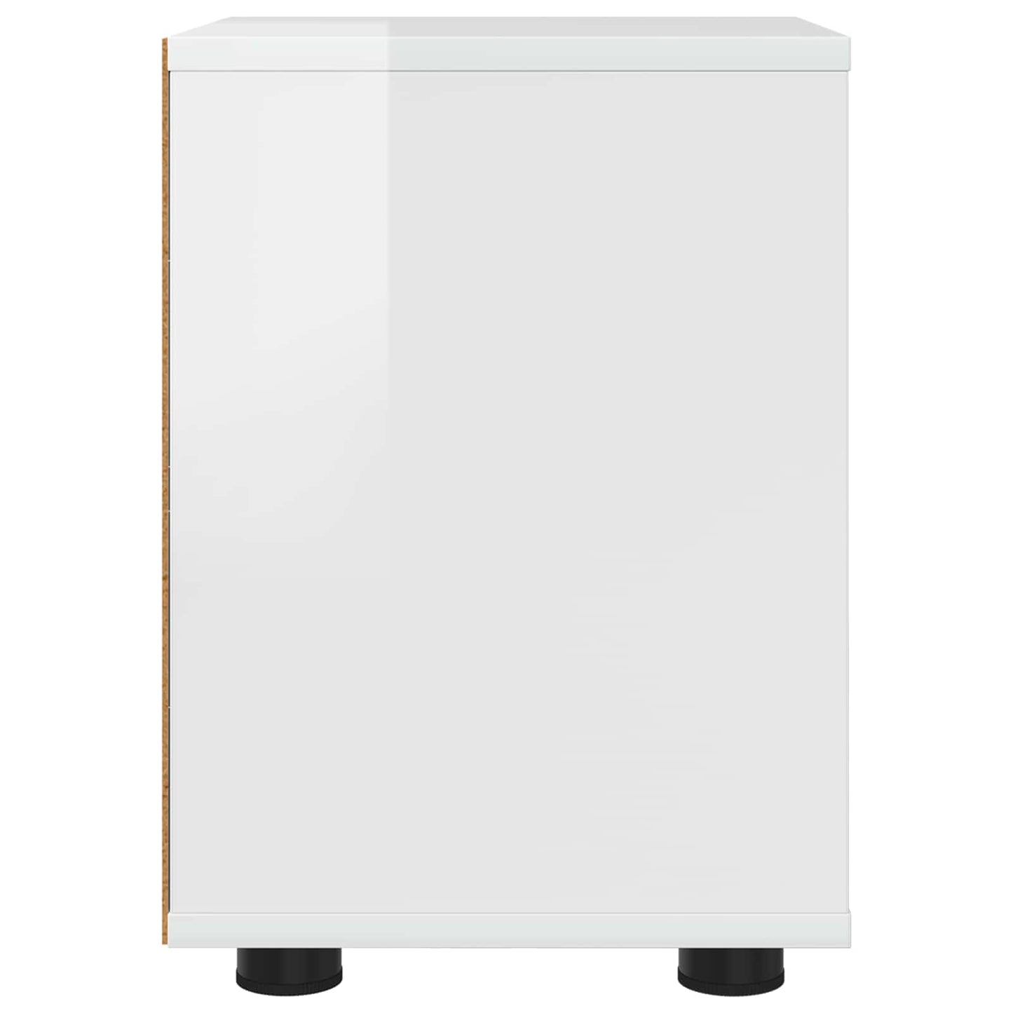 vidaXL Bedside Table with Drawer High Gloss White 30.5 x 30 x 43 cm