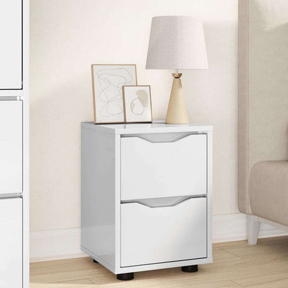 vidaXL Bedside Tables 2 pcs High Gloss White 30.5 x 30 x 43 cm