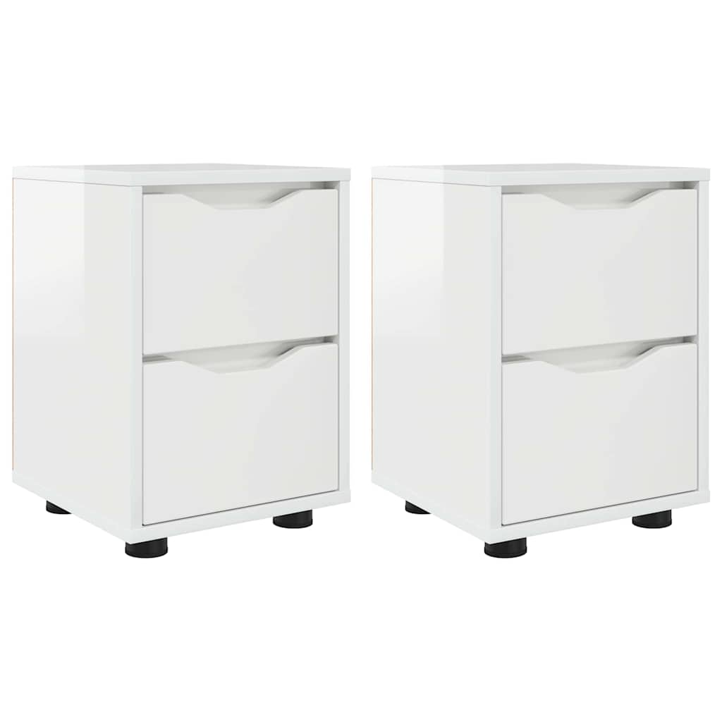 vidaXL Bedside Tables 2 pcs High Gloss White 30.5 x 30 x 43 cm