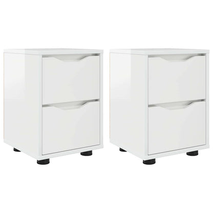 vidaXL Bedside Tables 2 pcs High Gloss White 30.5 x 30 x 43 cm
