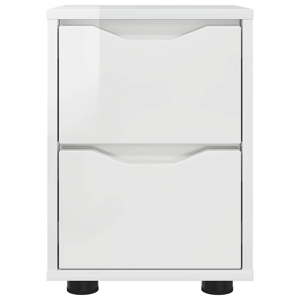 vidaXL Bedside Tables 2 pcs High Gloss White 30.5 x 30 x 43 cm