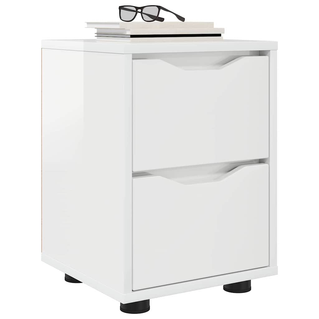 vidaXL Bedside Tables 2 pcs High Gloss White 30.5 x 30 x 43 cm