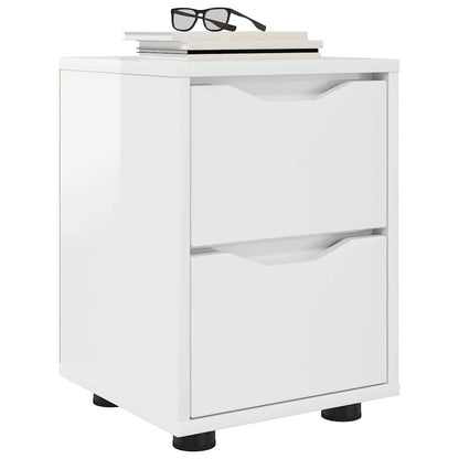 vidaXL Bedside Tables 2 pcs High Gloss White 30.5 x 30 x 43 cm