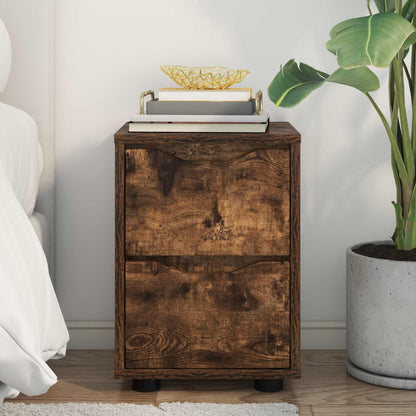 vidaXL Bedside Table Smoked Oak 30.5 x 30 x 43 cm Engineered Wood