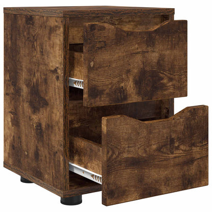vidaXL Bedside Table Smoked Oak 30.5 x 30 x 43 cm Engineered Wood