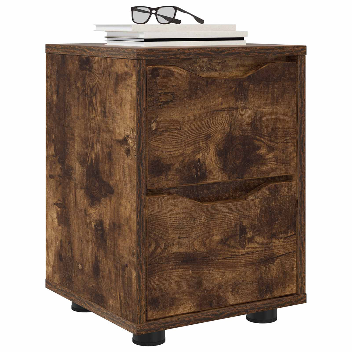 vidaXL Bedside Table Smoked Oak 30.5 x 30 x 43 cm Engineered Wood