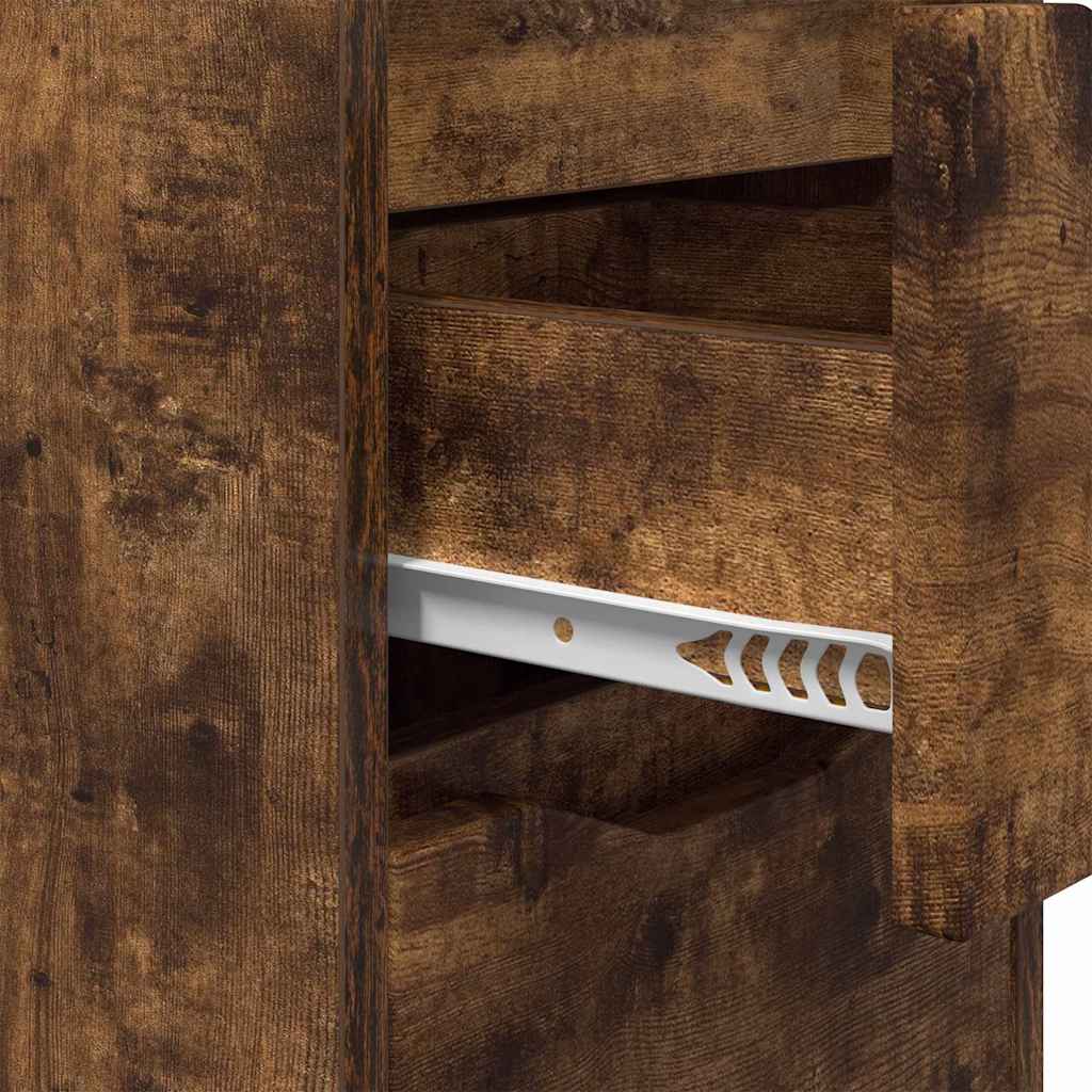 vidaXL Bedside Tables with Drawer 2 pcs Smoked Oak 30.5 x 30 x 43 cm