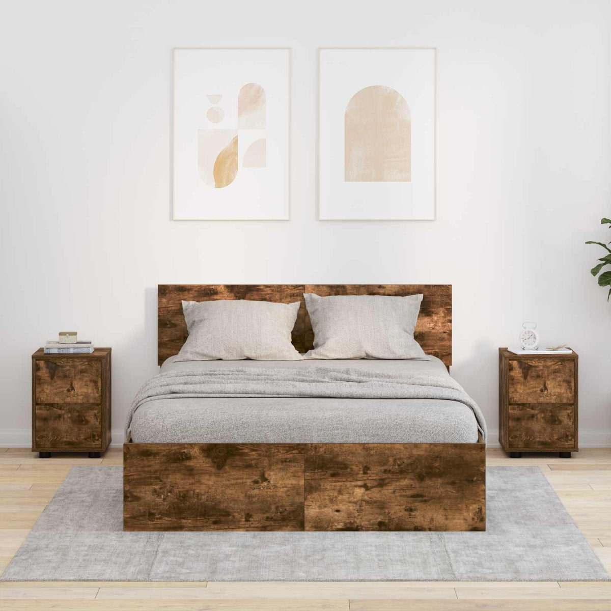 vidaXL Bedside Tables 2 pcs Smoked Oak 30.5 x 30 x 43 cm