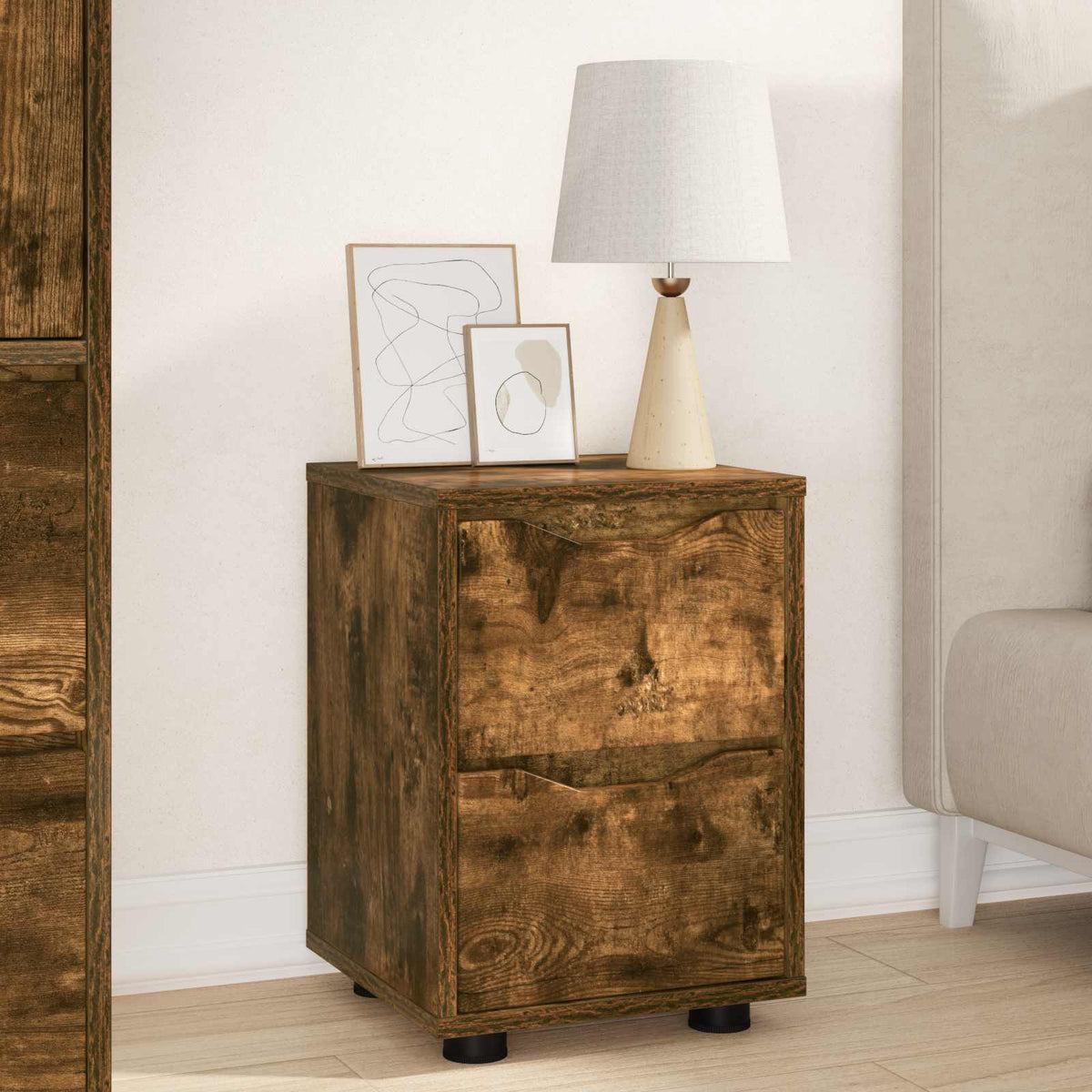 vidaXL Bedside Tables 2 pcs Smoked Oak 30.5 x 30 x 43 cm