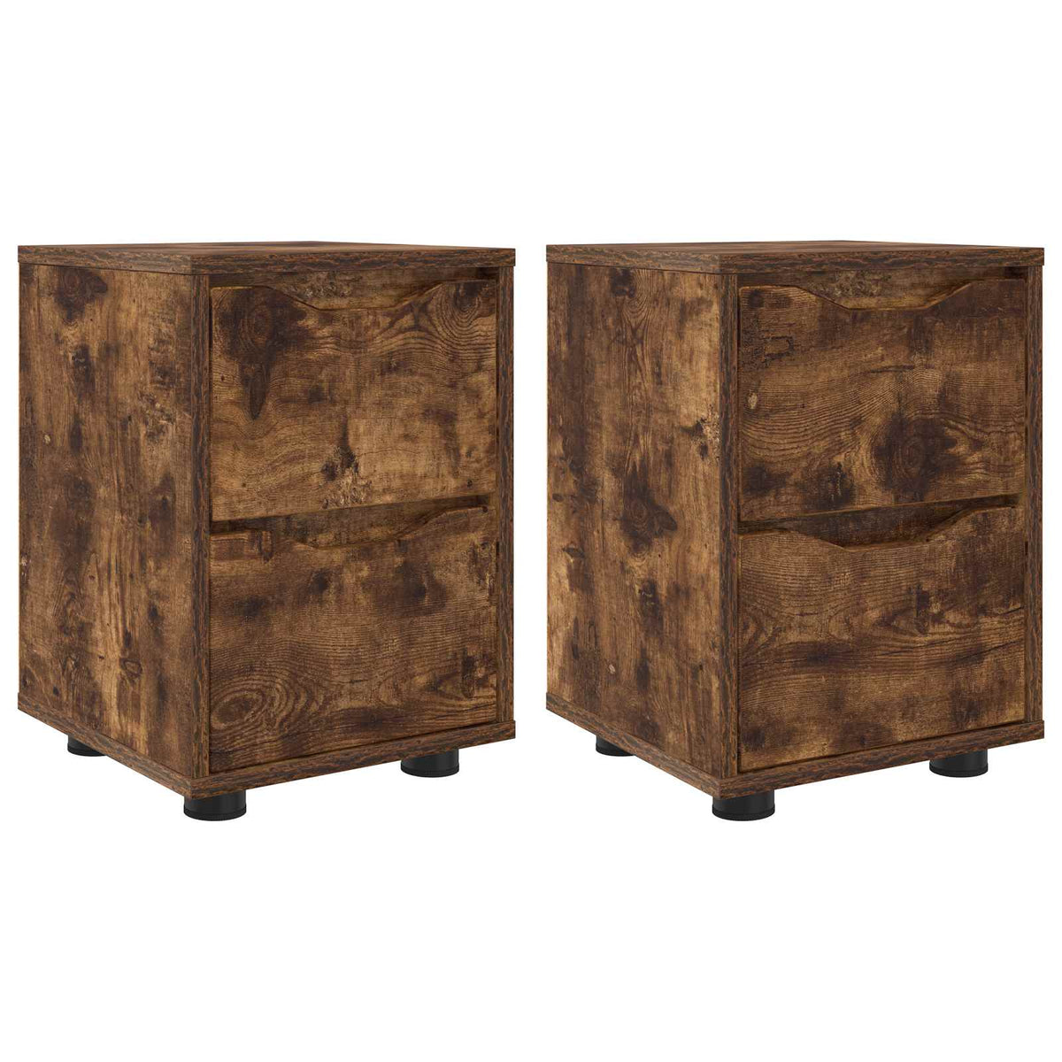 vidaXL Bedside Tables 2 pcs Smoked Oak 30.5 x 30 x 43 cm